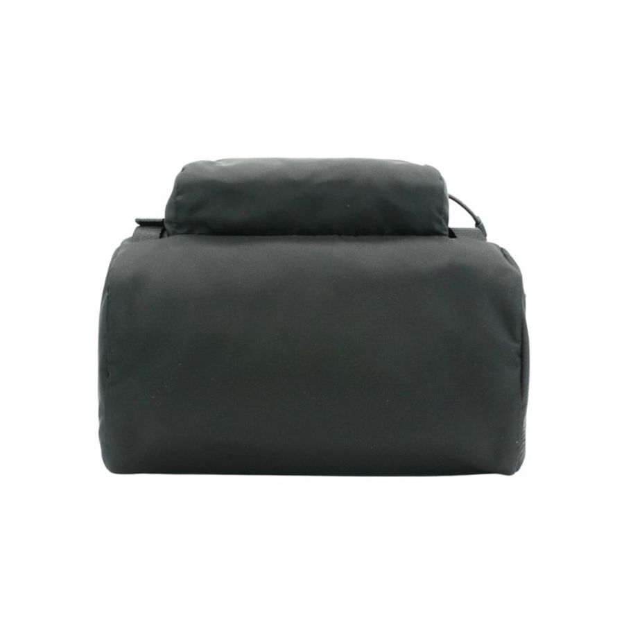 Prada Saffiano 再生尼龍銀三角logo雙扣後背包(2VZ135-黑)-3