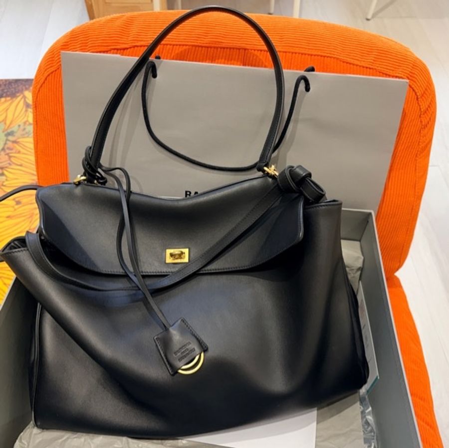 Balenciaga巴黎世家rodeo Bag 大號 large 黑金 牛皮 大全配 XL 肩背包-5
