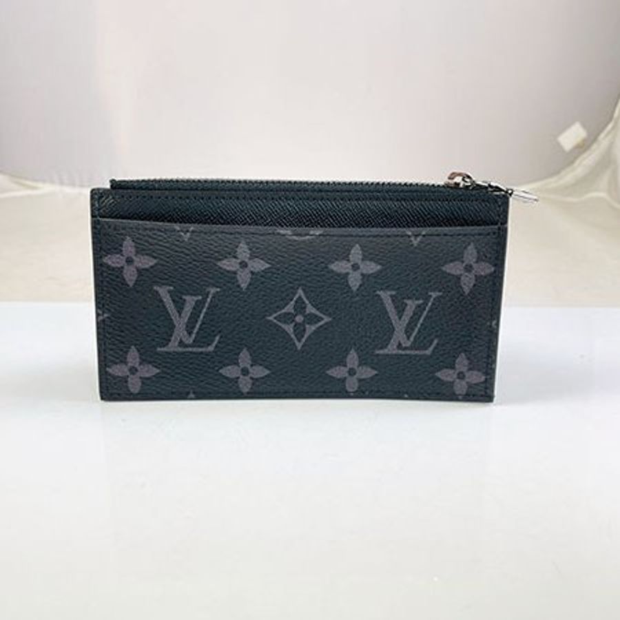 *奢華大道國際精品*【L3319】LV黑灰原花拼牛皮零錢卡片包 M69533-2