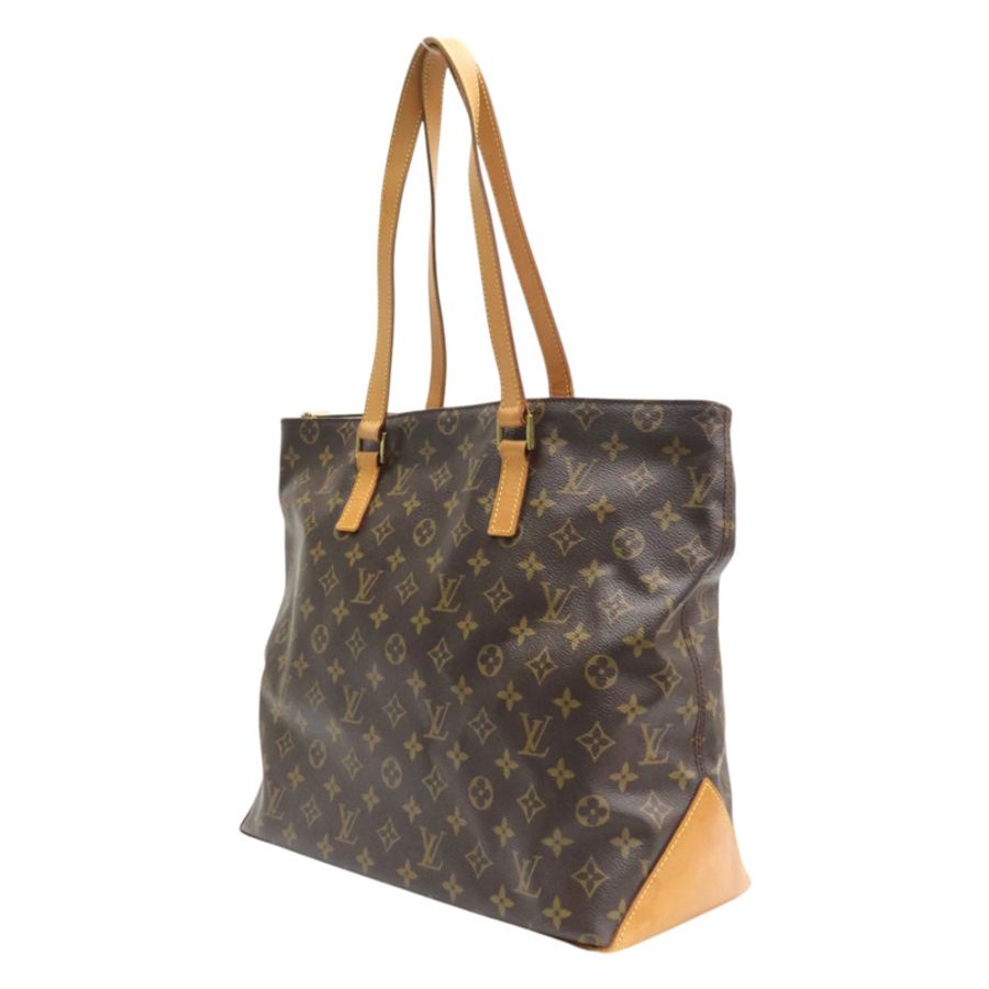 棕色 原花帆布 Cabas Mezzo 肩背包【LOUIS VUITTON LV 路易威登】 M51151-2