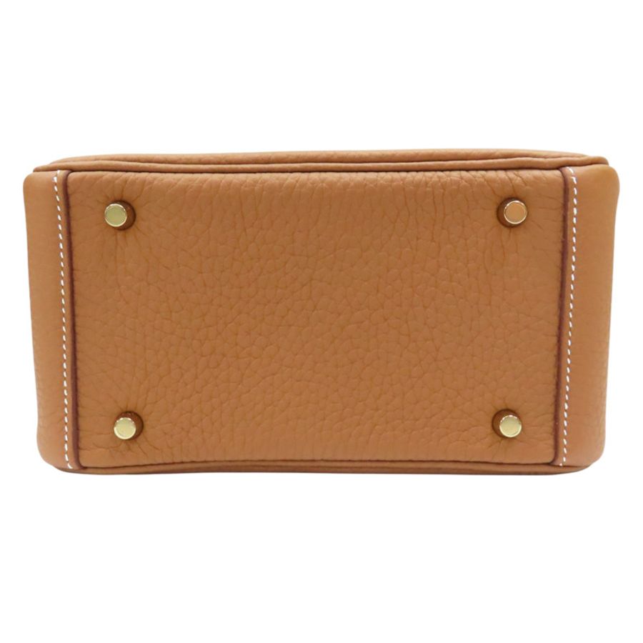 金棕色 Clemence牛皮 Lindy Mini 20 肩背包 G刻 金扣【HERMES 愛馬仕】-3