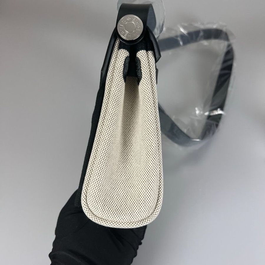 全新品 HERMES K刻 黑白帆布HERBAG MINI-4