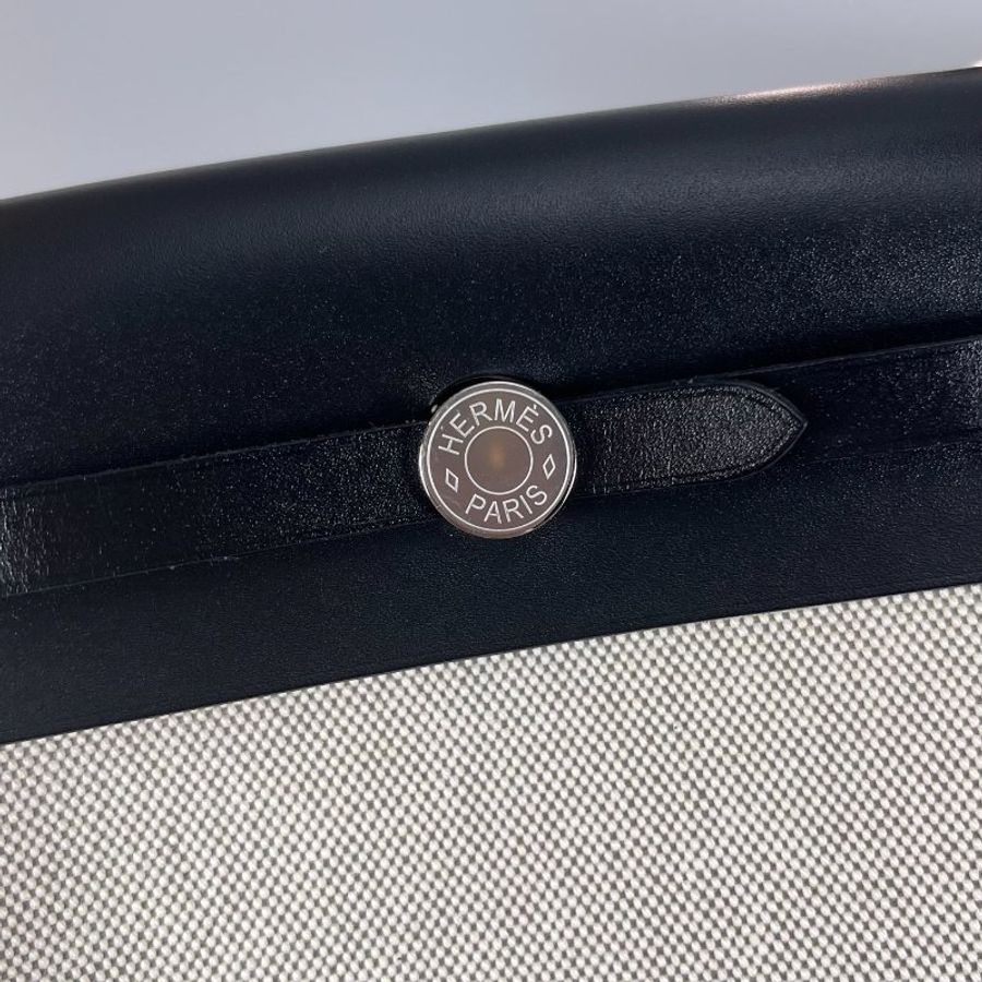 全新品 HERMES K刻 黑白帆布HERBAG MINI-8