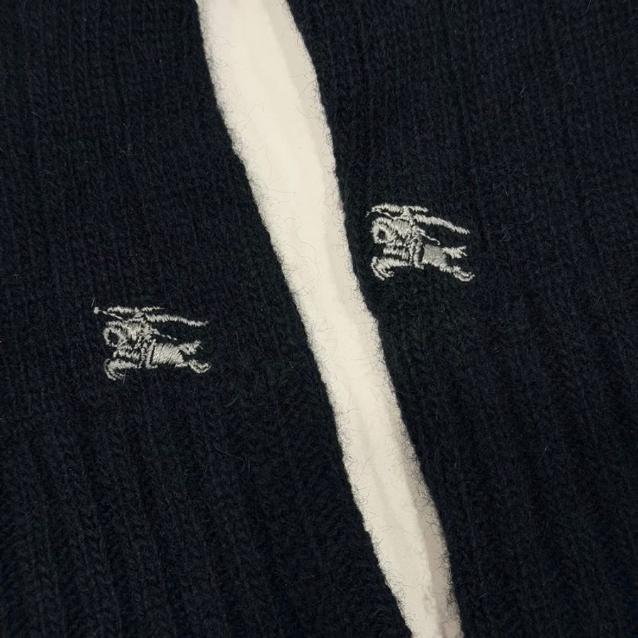 BURBERRY 倫敦 二用反褶戰馬刺繡羊毛手套 黑色-4