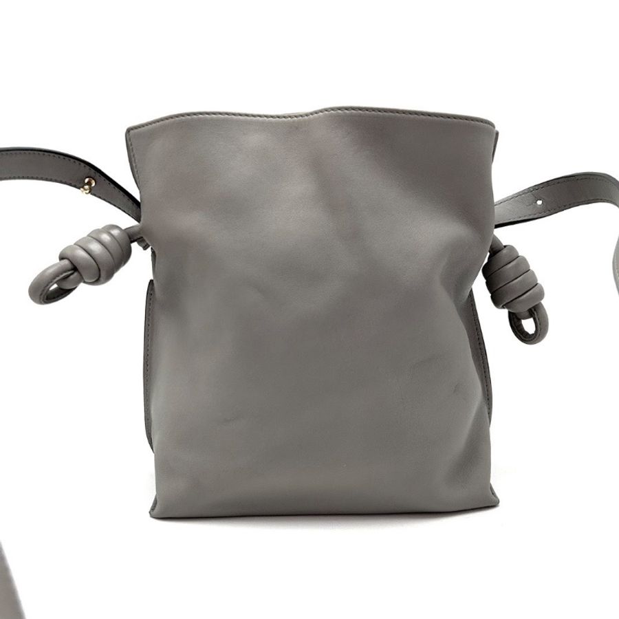 LOEWE flamenco系列 灰色小號肩背福袋包22*18*9 98新配件塵袋-6