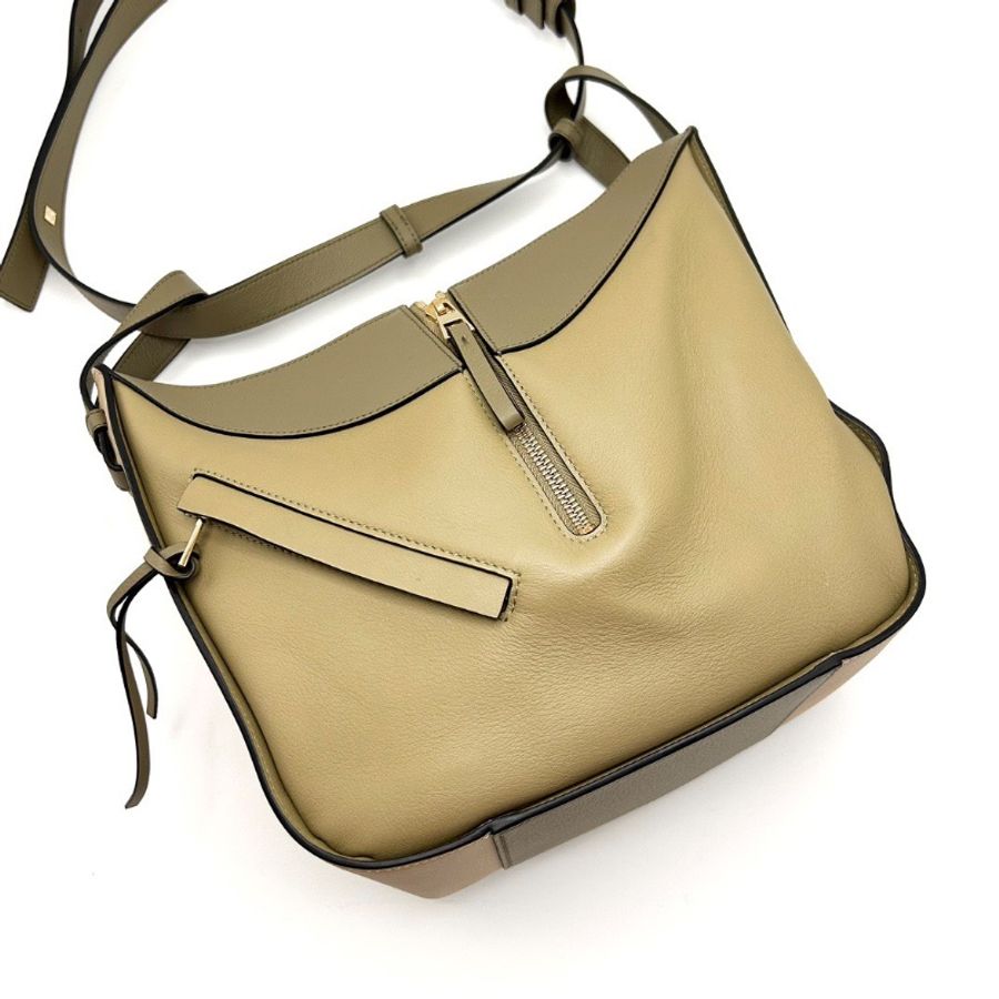 LOEWE hammock中號 拼色吊床手提肩背斜背包28*23*14 98新配件塵袋-3