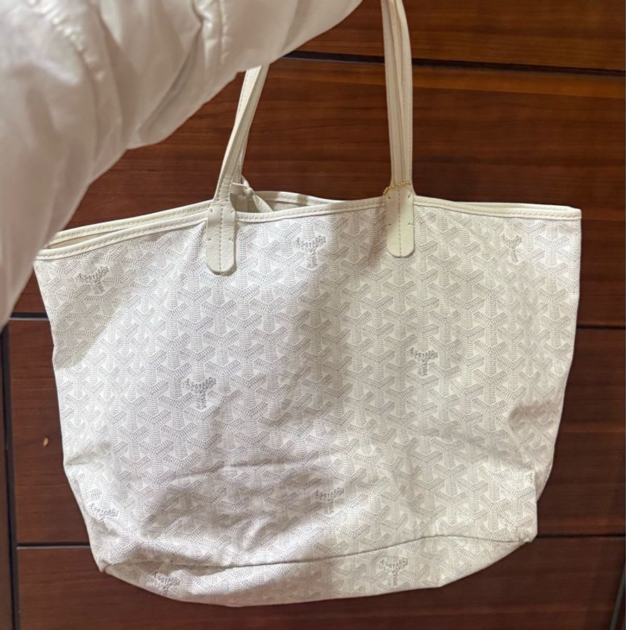 goyard tote pm 托特包 Saint Louis PM 白色 Goyard 最經典的入門款 防水 子母包-0