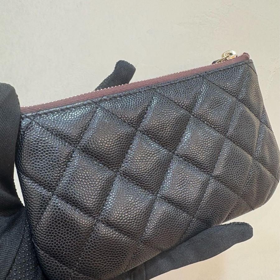 香奈兒 Chanel 黑金一字零錢包 晶片款-3