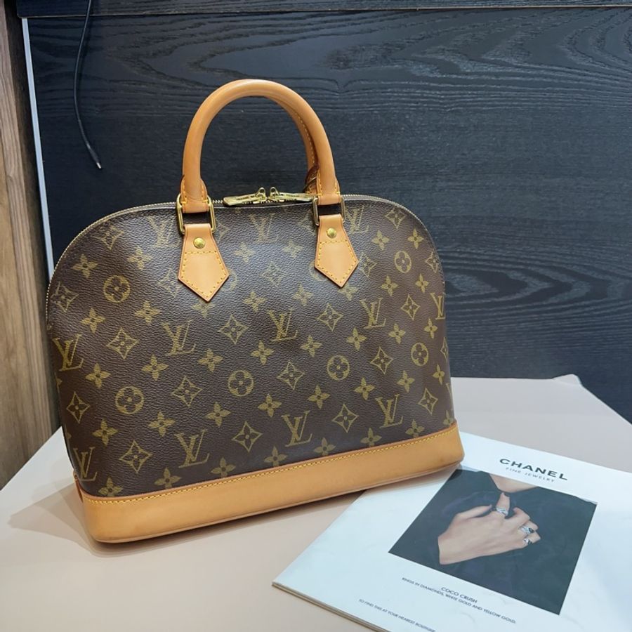LV 原花金釦Amla PM手提包-0