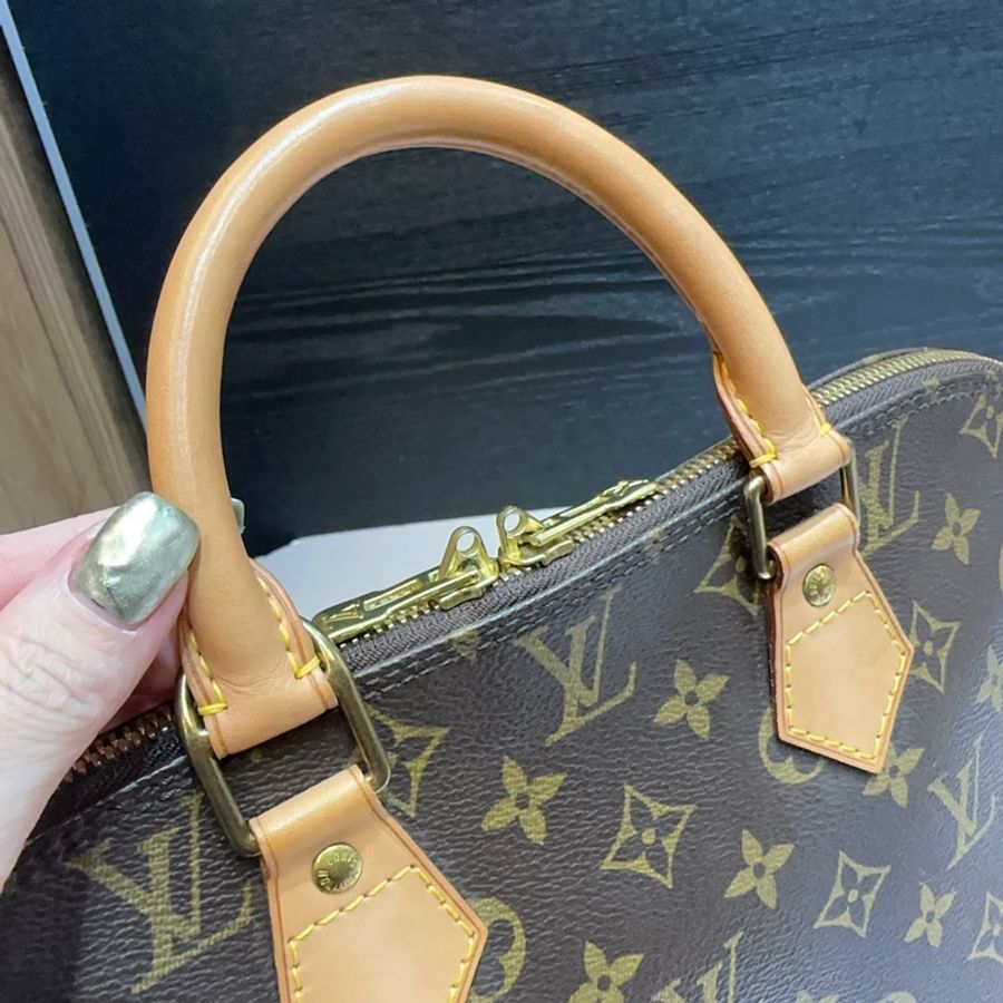 LV 原花金釦Amla PM手提包-5