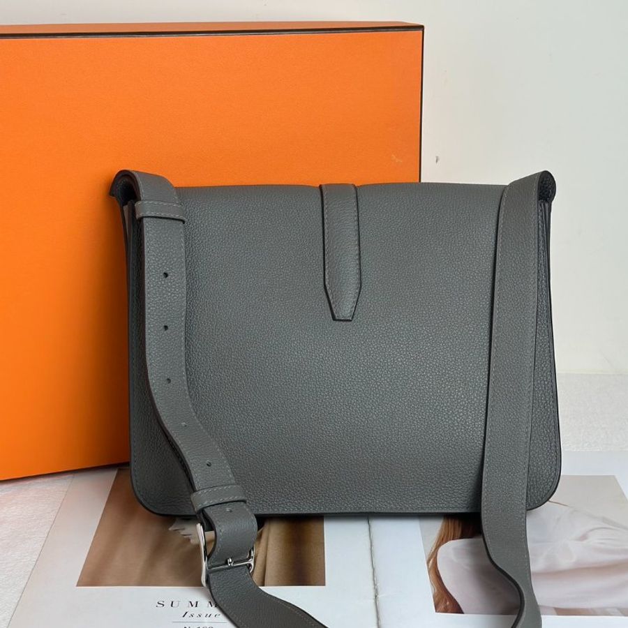 HERMES Steve light junior郵差包 - 積雨雲灰銀 B-3