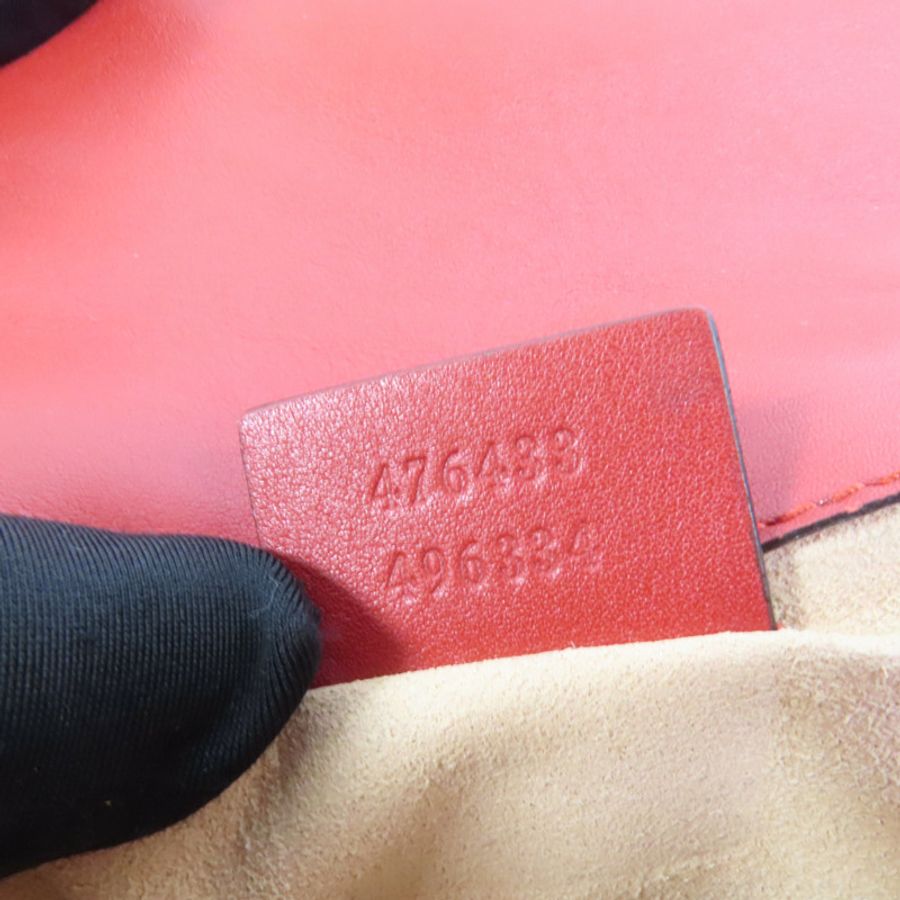 GUCCI 牛皮皮革GG Marmont Super Mini金扣鏈帶肩背袋-9