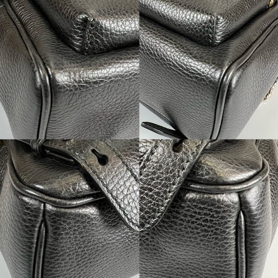 GUCCI 431570 黑皮革SOHO金鍊後背包-10