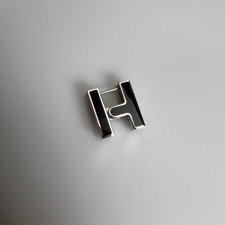 HERMES 方塊H單邊耳環-3