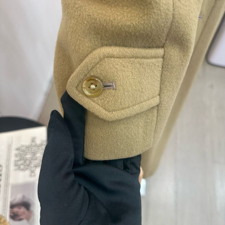 Burberry卡其色毛領大衣 vintage 二手中古-14