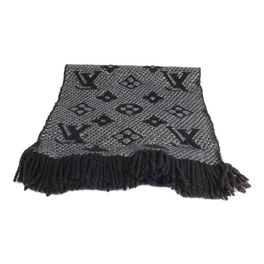 LOUIS VUITTON 羊毛/絲質Echarpe Logomania Shine Scar圍巾-2