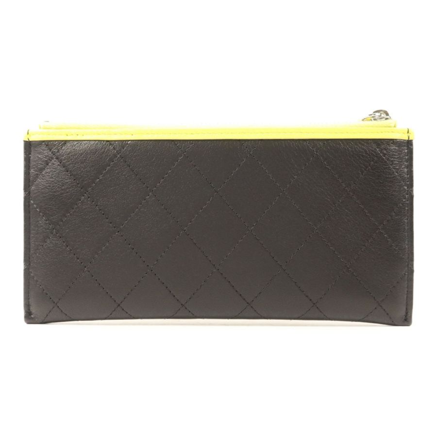 CHANEL 牛皮皮革Long Wallet銀扣長錢包-1