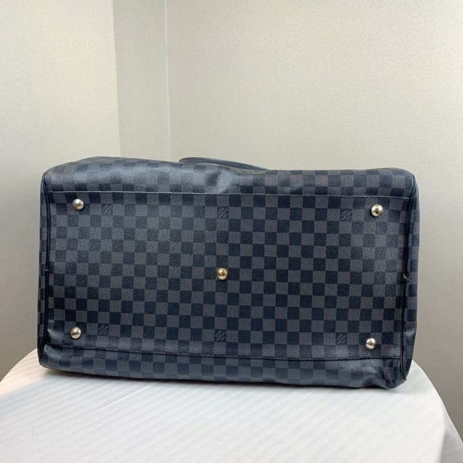Louis Vuitton LV 男士棋盤格黑色大號旅行袋登機箱 有長肩帶和鎖頭 尺寸:55*25*28cm-5