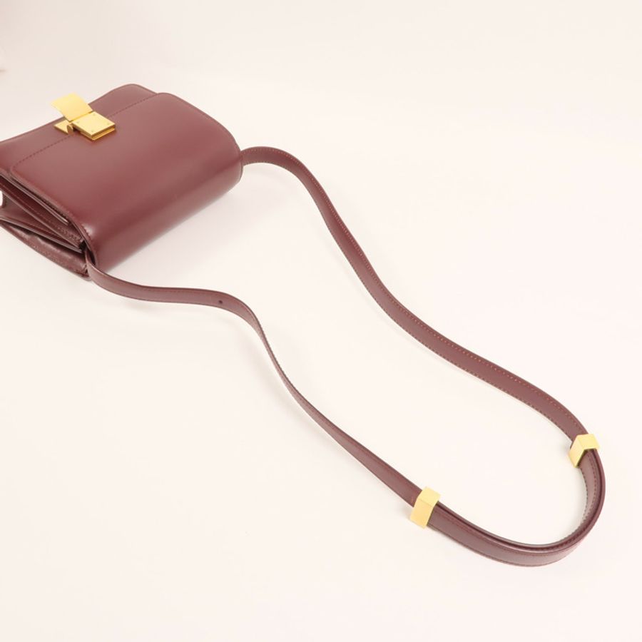 CELINE 牛皮皮革Classic Box Small金扣肩背袋-7