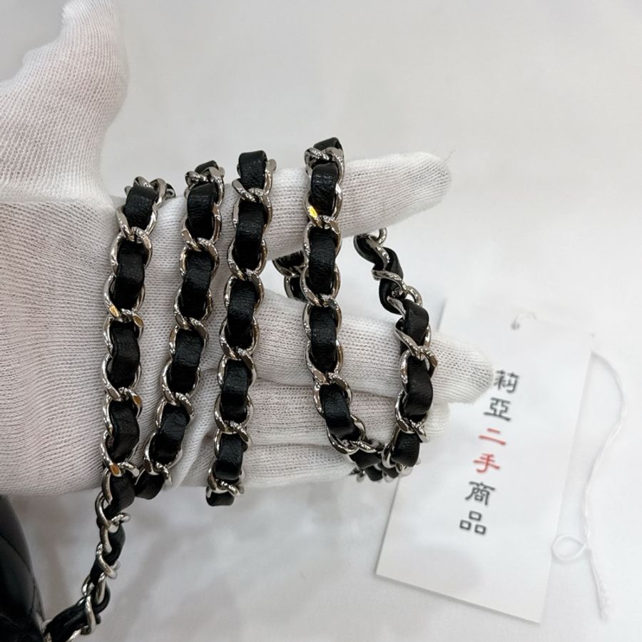莉亞精品♡ Chanel A35200 黑銀方胖 二手-18