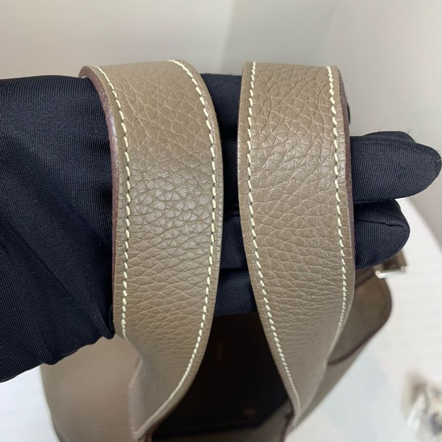 愛馬仕/Hermes Picotin Lock 22 大象灰銀扣菜籃子手提水桶包 配件:鎖頭 塵袋 尺寸:22*17*21-5