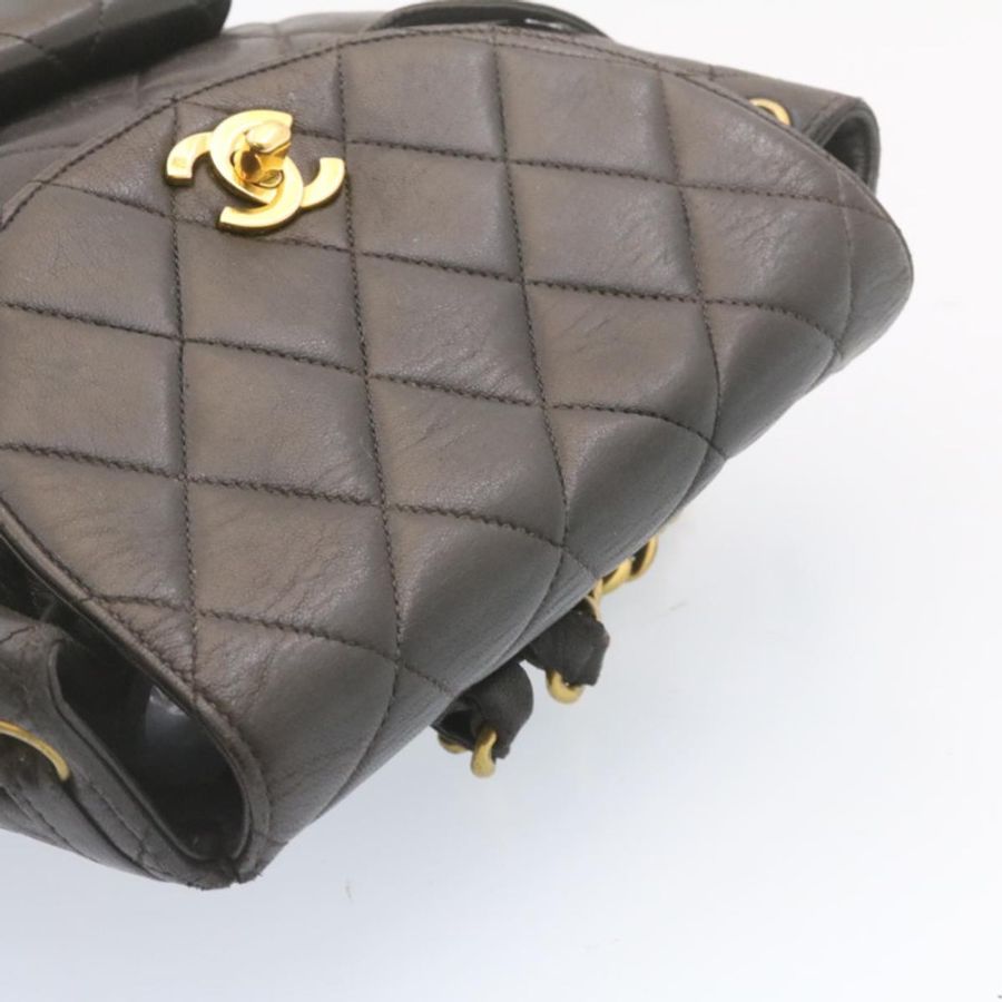 【日本直送】香奈兒 (CHANEL) 絎縫皮革雙肩包,黑色金色,CC標誌,貨號ar4662M-5