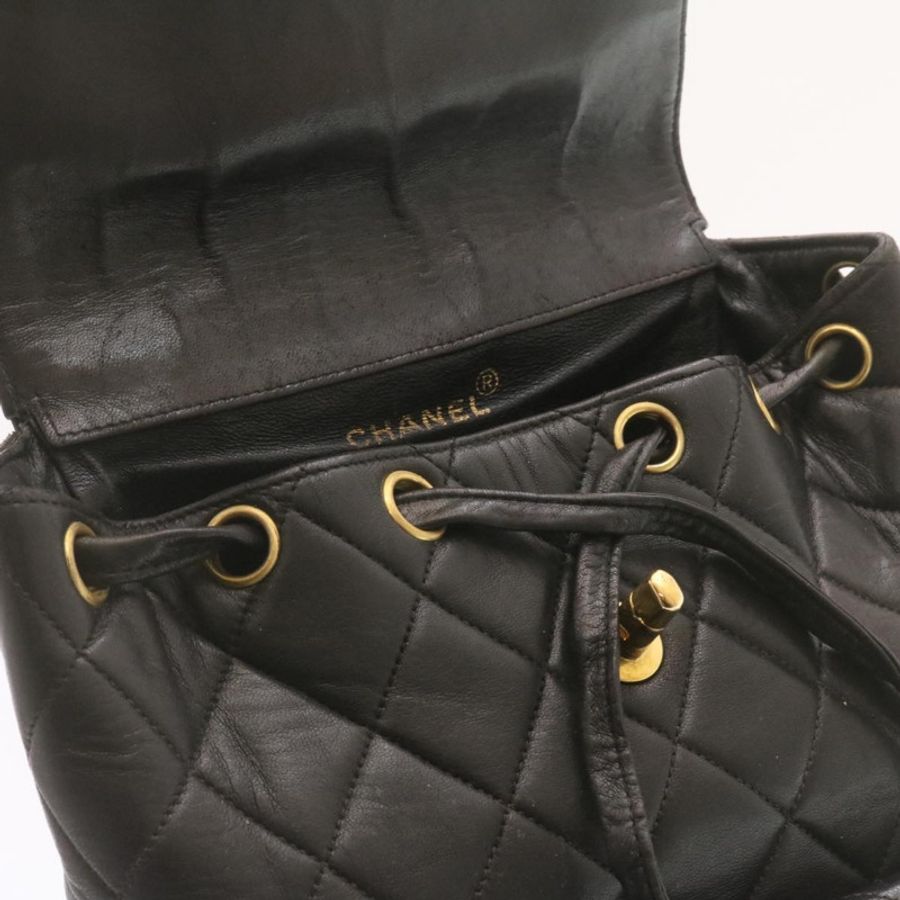【日本直送】香奈兒 (CHANEL) 絎縫皮革雙肩包,黑色金色,CC標誌,貨號ar4662M-8