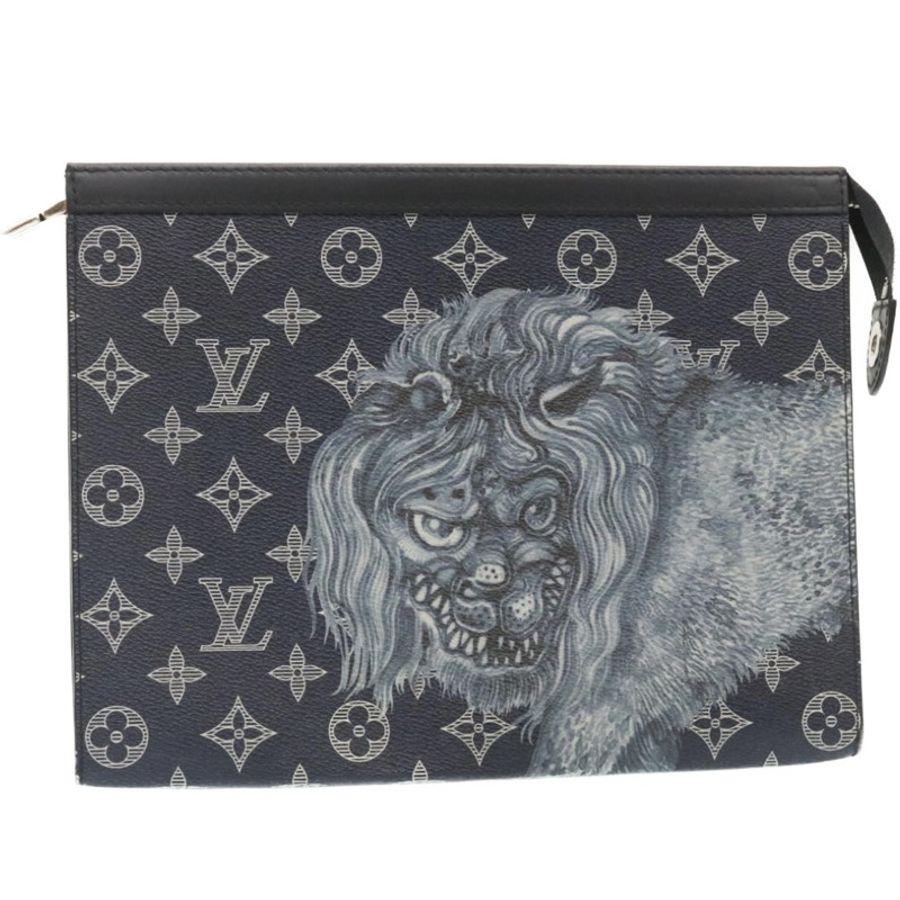 【日本直送】路易威登 Monogram Savanna Pochette Voyage 手拿包海軍藍 M66639 正品 29183SM-0