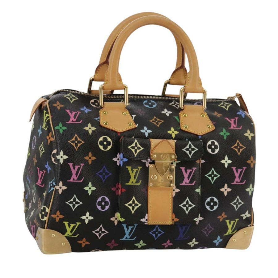 【日本直送】路易威登 Monogram Multicolor Speedy 30 手提包 黑色 M92642 正品 107987SAM-0