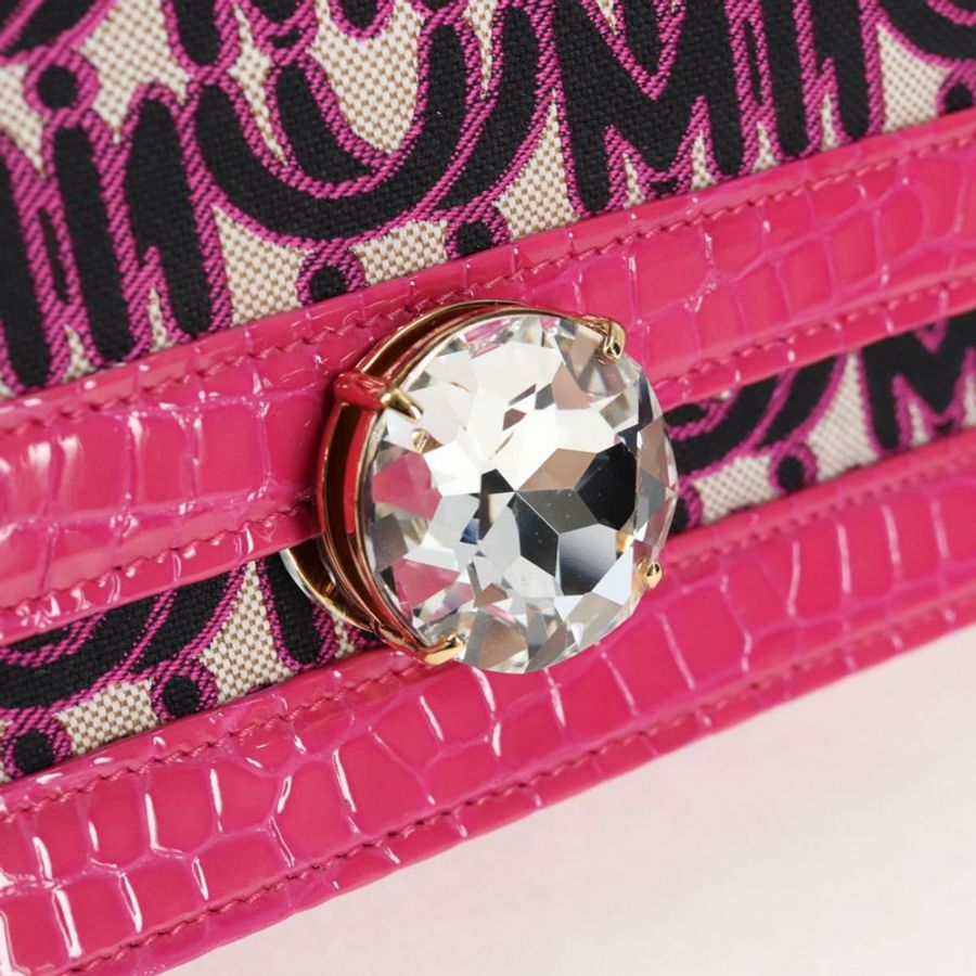 【日本直送】Miu Miu 鏈條單肩包 帆布皮革 兩用 粉金配色 正品 120964SAM-19