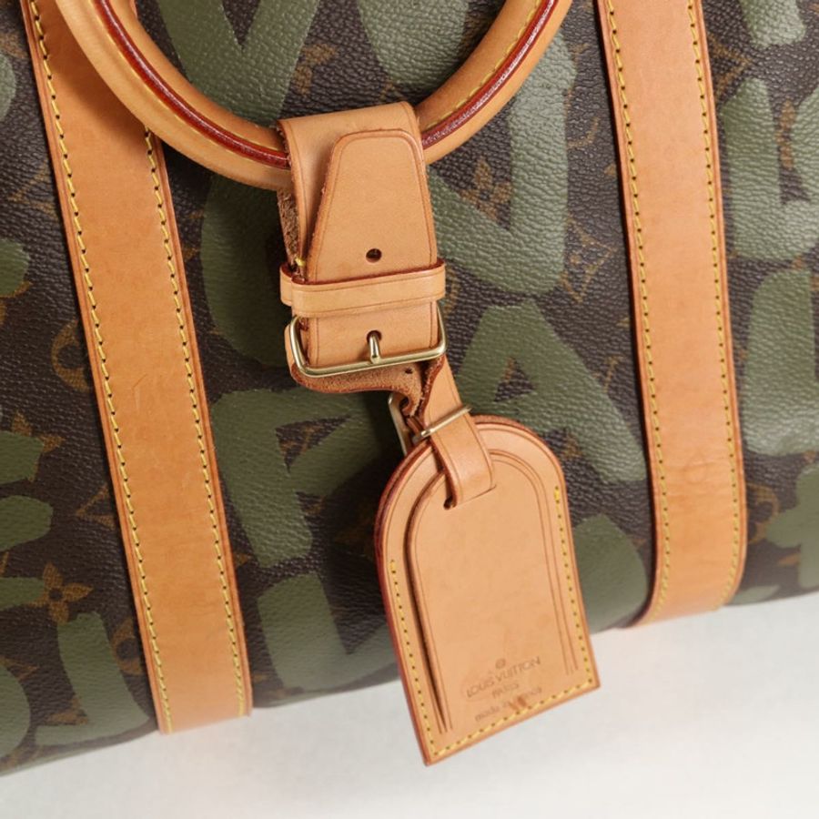 【日本直送】路易威登 Monogram Graffiti Keepall 50 波士頓包 卡其色 M92196 正品 115621SAM-18