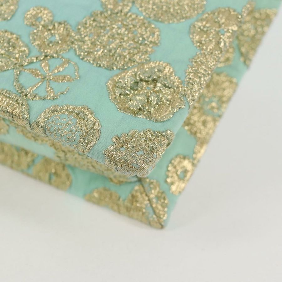 【日本直送】Miu Miu 鏈條單肩包 棉質 淺藍色 銀色 正品 118561SAM-17