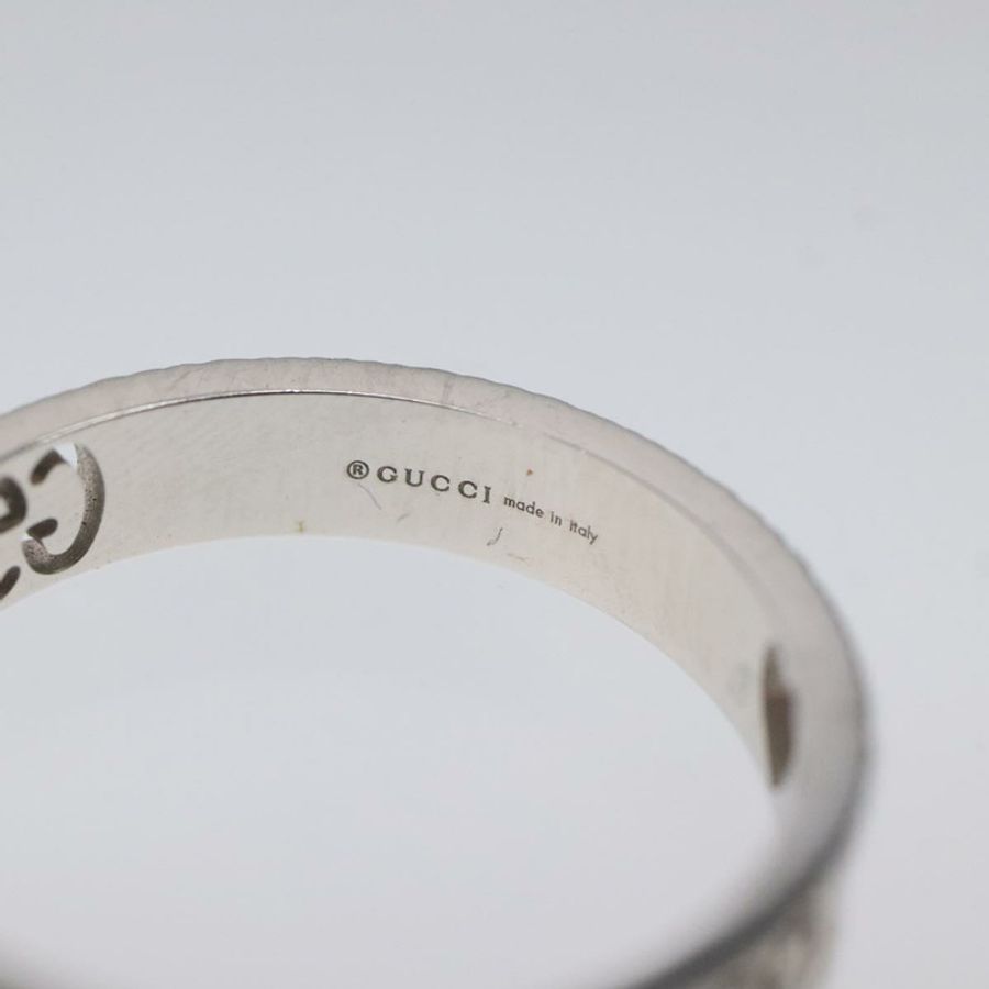 【日本直送】GUCCI 心形戒指 K18 銀金 (750) 4.4克 (18K) 銀 Auth 117299SAM-7
