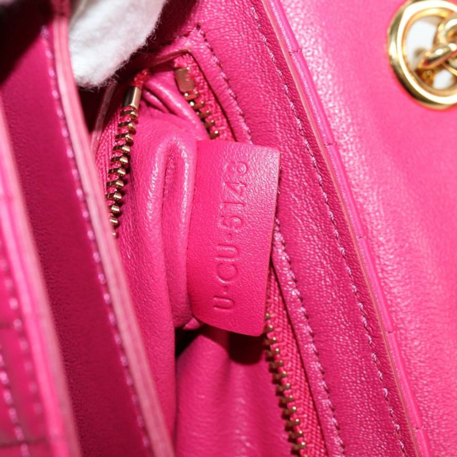 【日本直送】CELINE 鏈條單肩包 皮革 粉紅色 金飾 正品 125657SAM-10