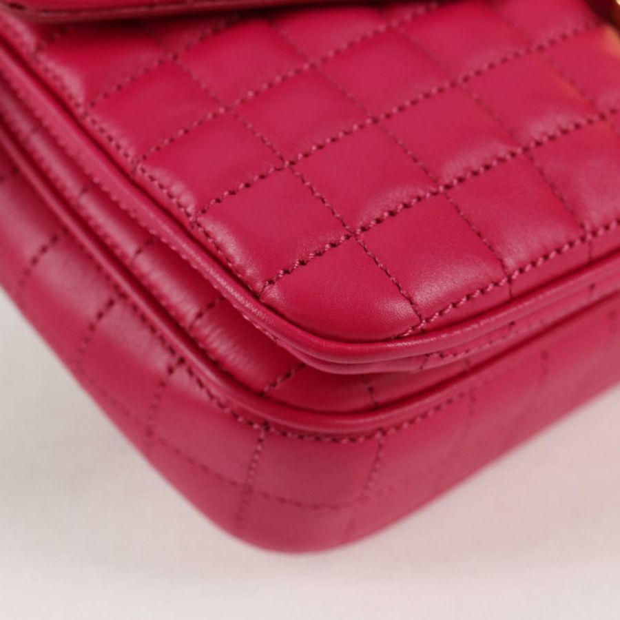 【日本直送】CELINE 鏈條單肩包 皮革 粉紅色 金飾 正品 125657SAM-14