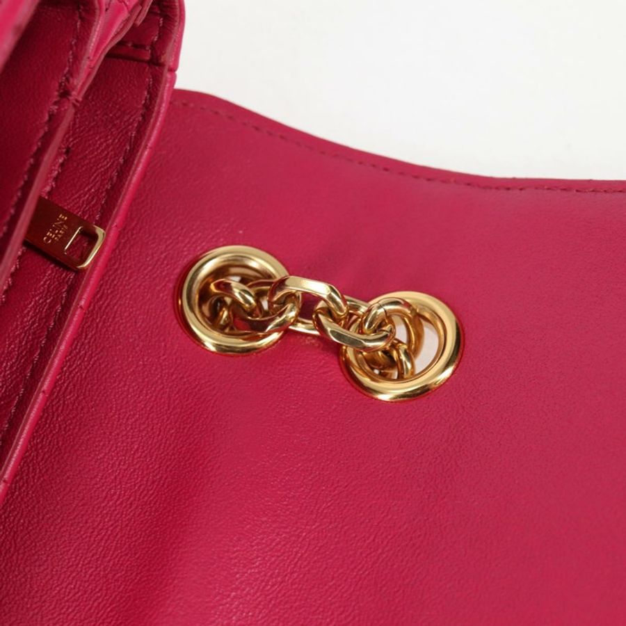 【日本直送】CELINE 鏈條單肩包 皮革 粉紅色 金飾 正品 125657SAM-21
