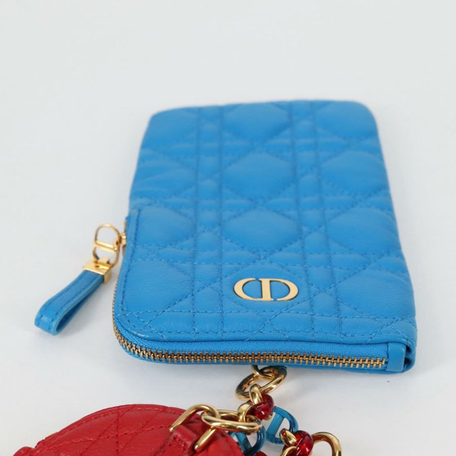 【日本直送】Christian Dior Canage 手拿包,皮革材質,藍紅黑配色,正品編號 134892SAM-2