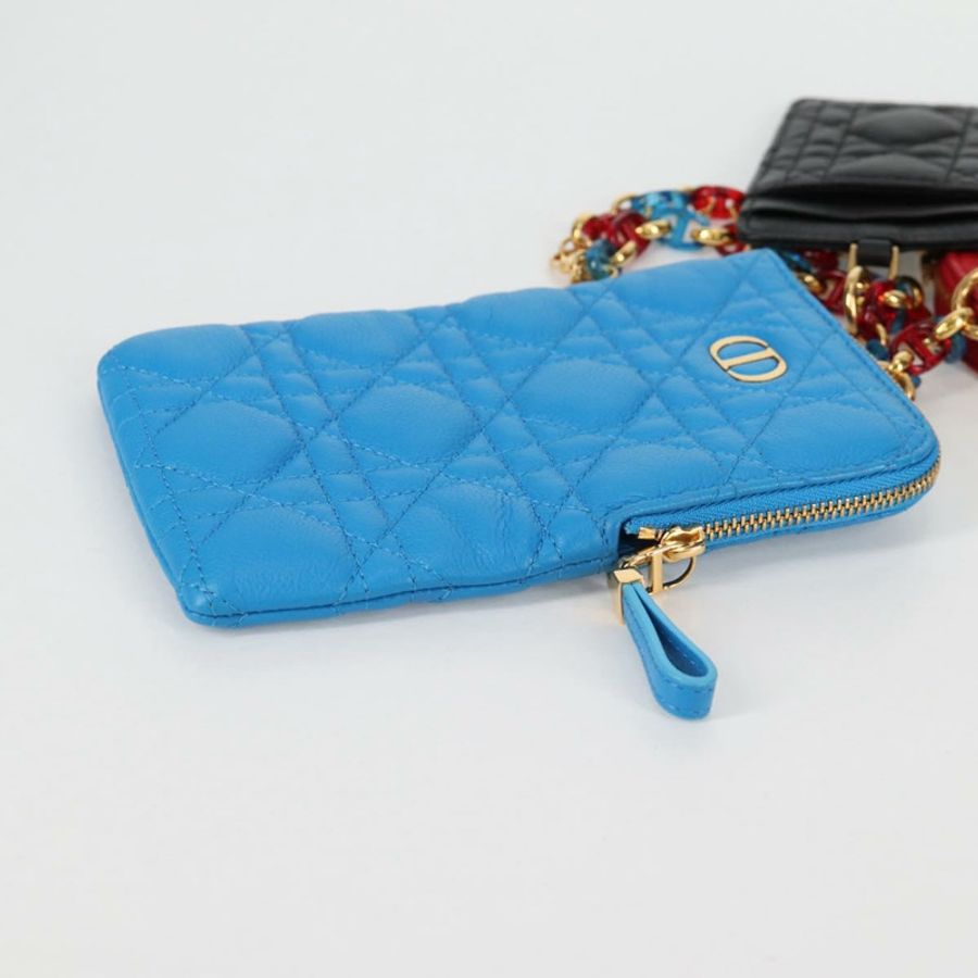 【日本直送】Christian Dior Canage 手拿包,皮革材質,藍紅黑配色,正品編號 134892SAM-4