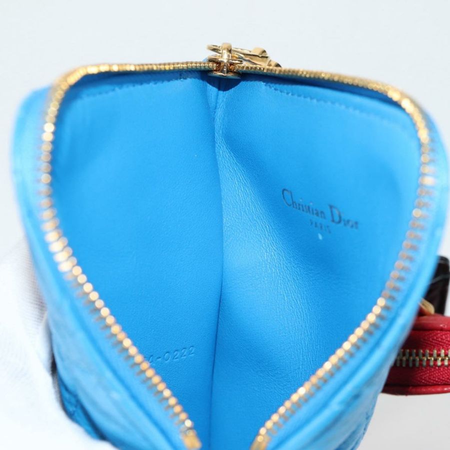 【日本直送】Christian Dior Canage 手拿包,皮革材質,藍紅黑配色,正品編號 134892SAM-17