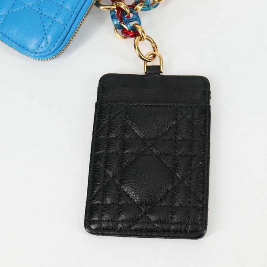 【日本直送】Christian Dior Canage 手拿包,皮革材質,藍紅黑配色,正品編號 134892SAM-20