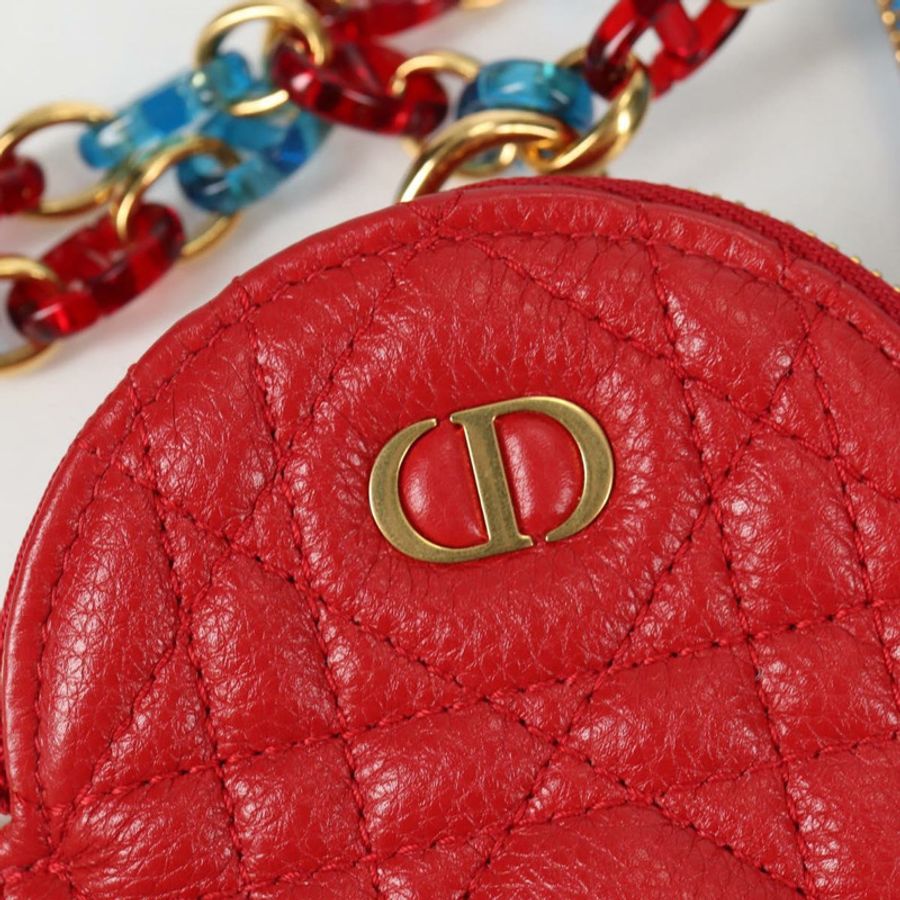 【日本直送】Christian Dior Canage 手拿包,皮革材質,藍紅黑配色,正品編號 134892SAM-25