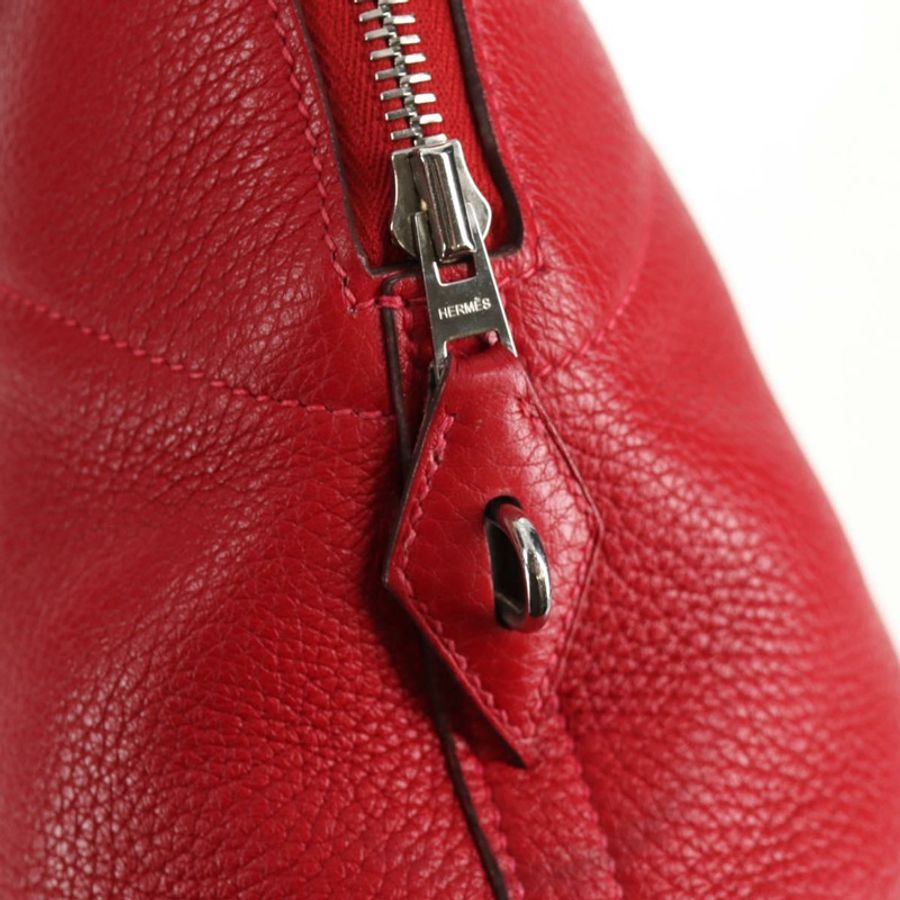 【日本直送】愛馬仕 Bolide 31 手提包 Taurillon 皮革 紅色銀色 正品 142568SM-21