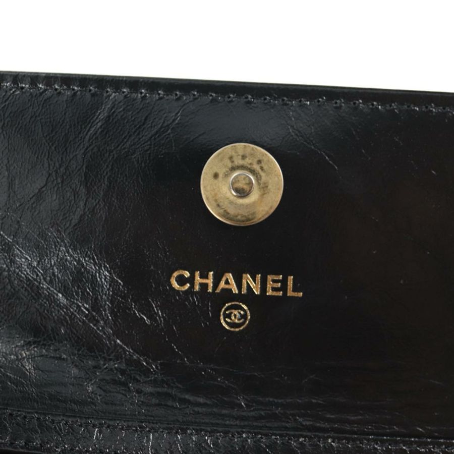 【日本直送】香奈兒 (CHANEL) Matelasse Chain 迷你單肩包,小牛皮材質,黑色,金色雙C標誌,正品編號 142563SAM-8