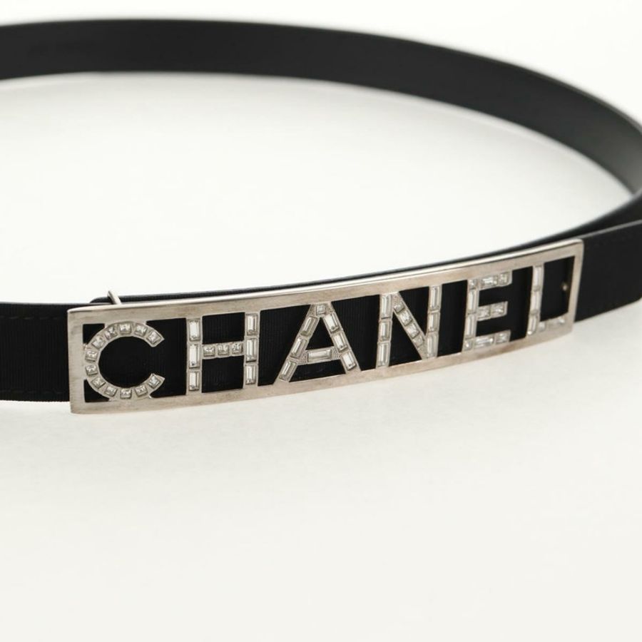 【日本直送】香奈兒 (CHANEL) 皮革腰帶,黑色,35.8 英寸,CC 標誌,貨號 144605SAM-4