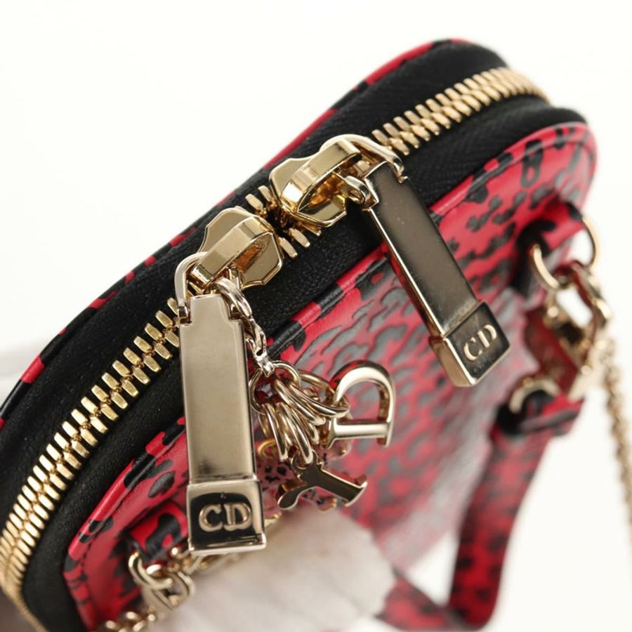 【日本直送】Christian Dior 鏈條手機包 皮革 2way 紅金金色 正品 147971SAM-21