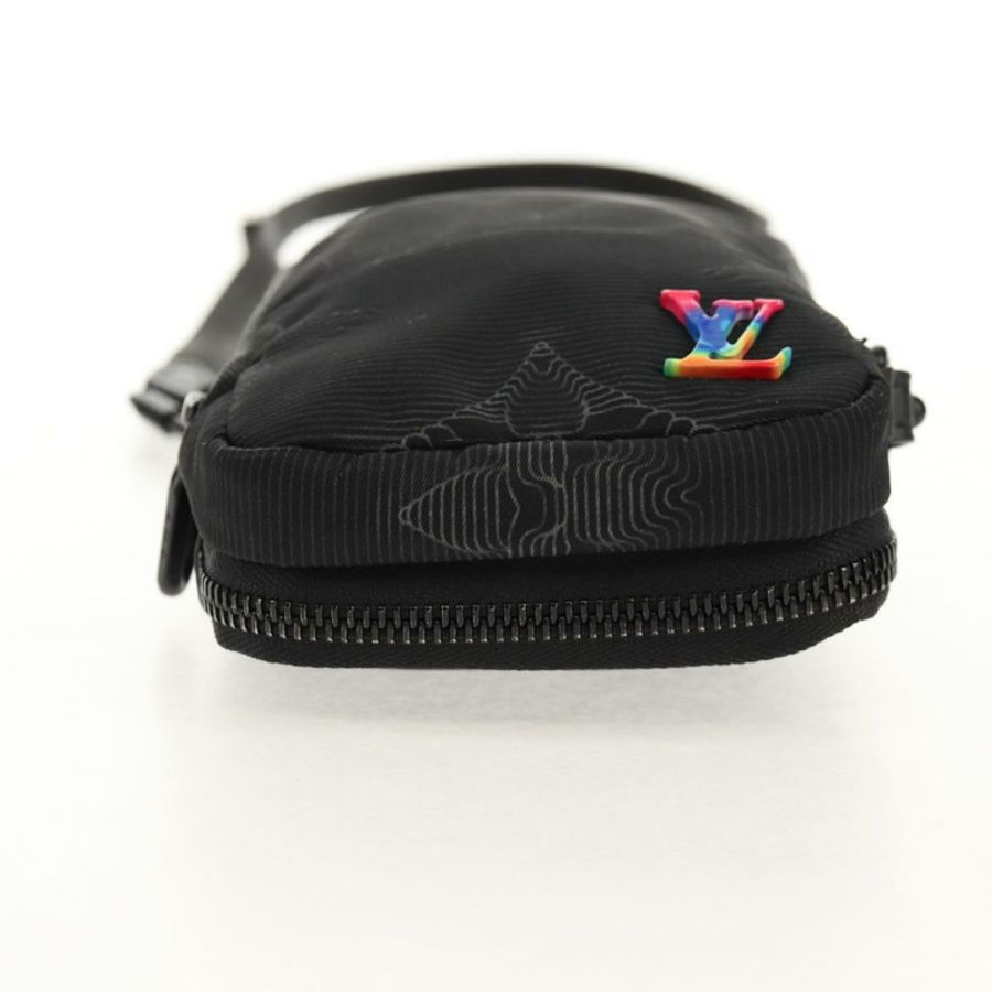 【日本直送】路易威登 3D Monogram 雙手機袋 黑色 M80141 LV 正品 140387SM-4