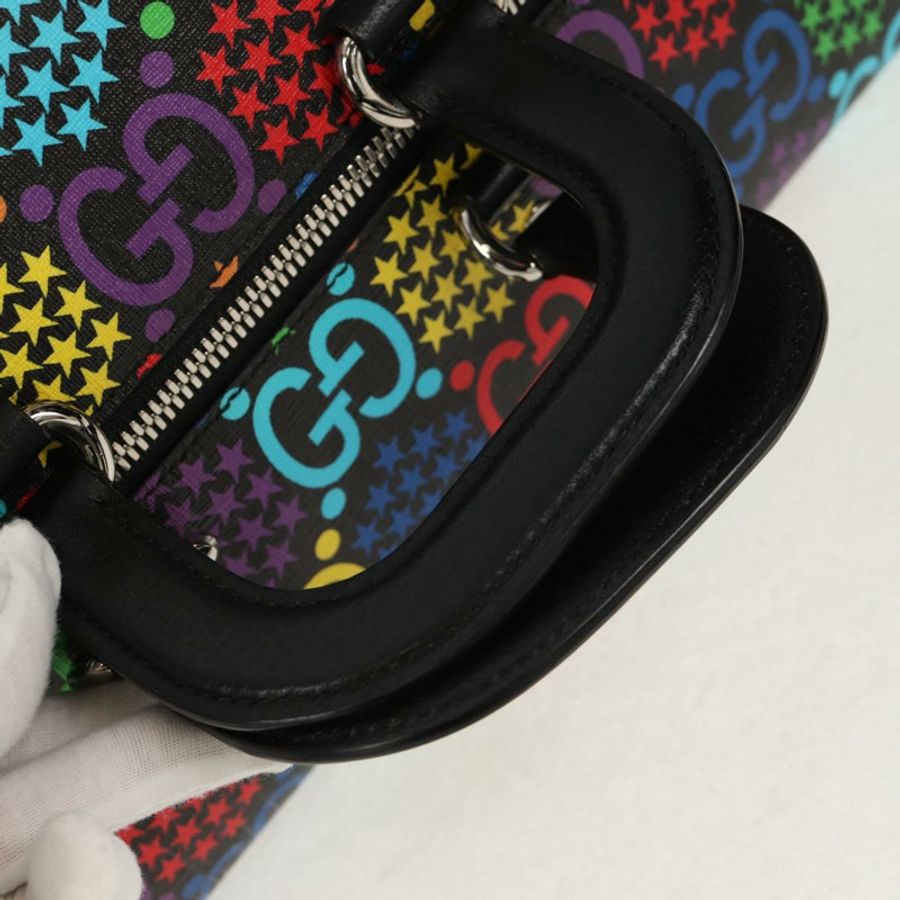 【日本直送】GUCCI GG迷幻波士頓包 PVC材質 兩用 多色 銀色 587866 正品 147573SAM-6
