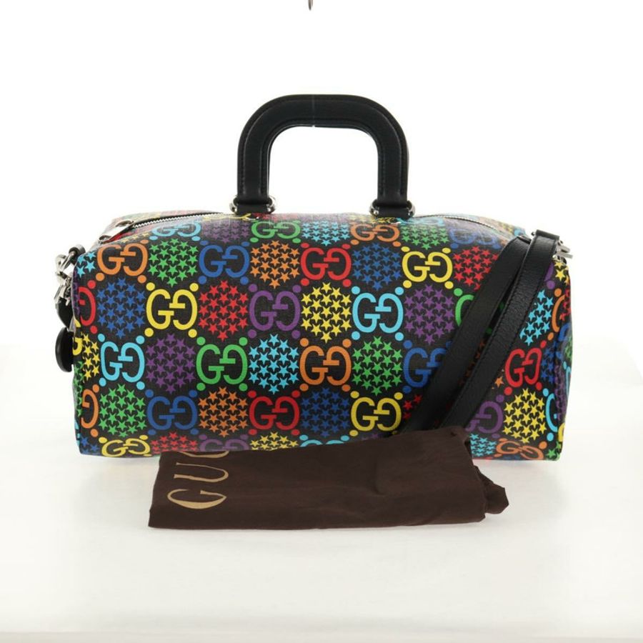 【日本直送】GUCCI GG迷幻波士頓包 PVC材質 兩用 多色 銀色 587866 正品 147573SAM-11