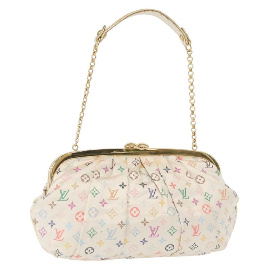 【日本直送】路易威登 (LOUIS VUITTON) 多色緞面 Omoniere 手拿包 白色 M92060 LV 正品 134363SAV-0