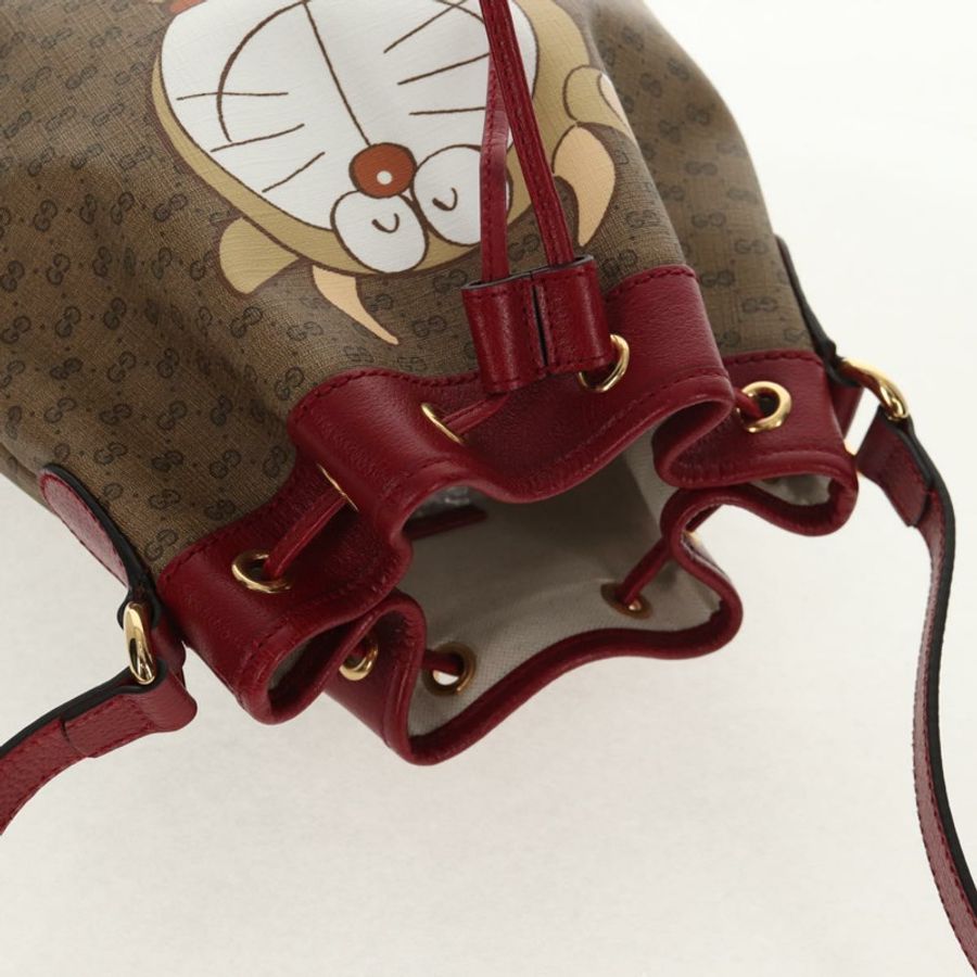 【日本直送】GUCCI Micro GG Supreme哆啦A夢聯名手提包 PVC 米色 655597 正品 152451SM-5